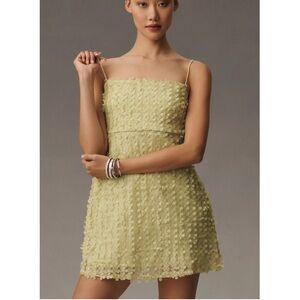 Anthropologie mini dress with flower appliqué